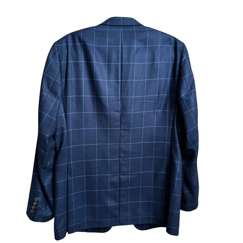 Jack Spade Silk Virgin Wool Windowpane Blazer 42R Lanificio di Pray